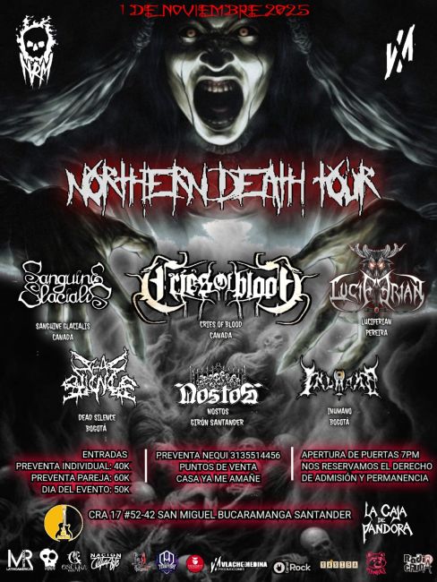 Flayer evento NORTHEN DEATH TOUR