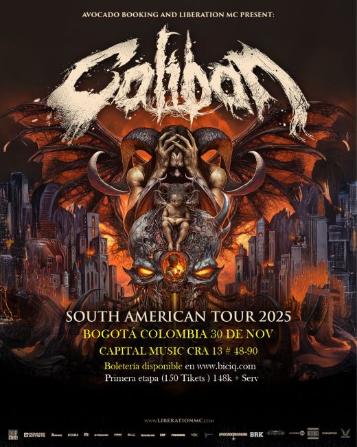 Flayer evento CALIBAN EN BOGOTA