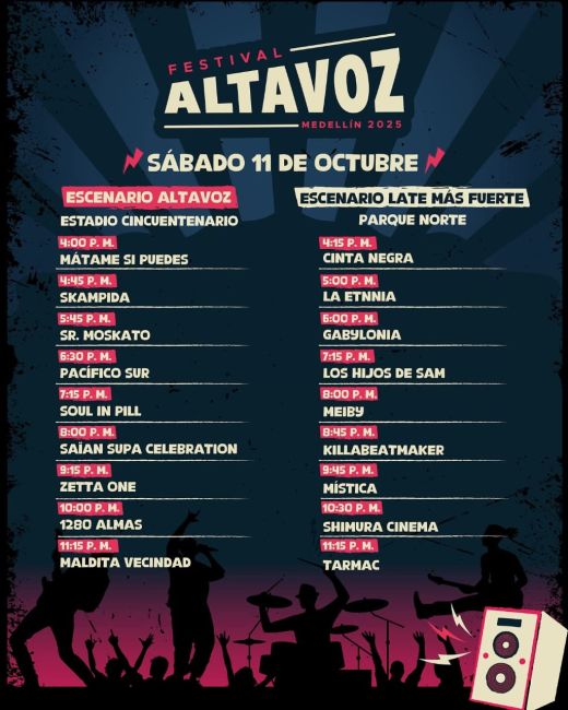 Flayer evento Festival Internacional Altavoz 2025 Día 1